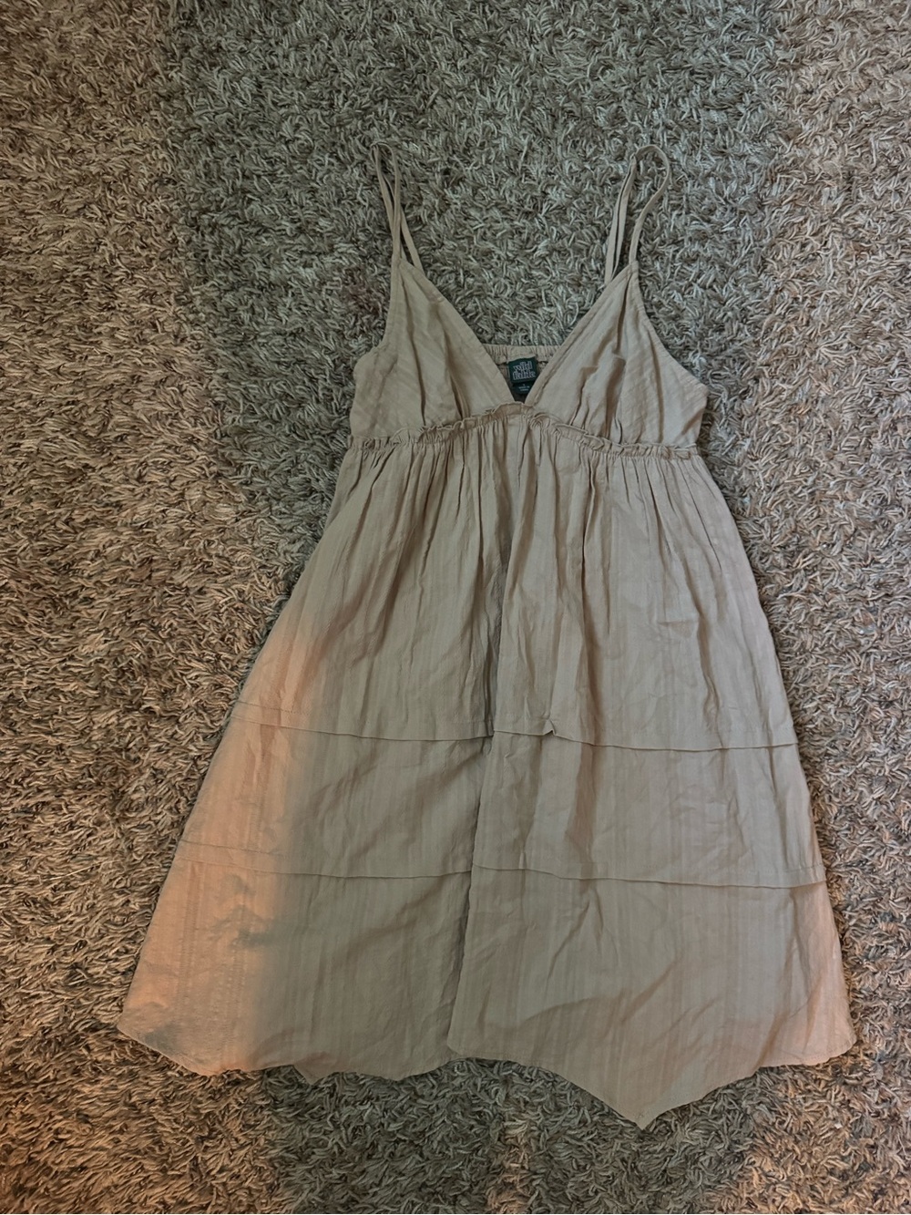 Target Beige Tiered Mini Dress